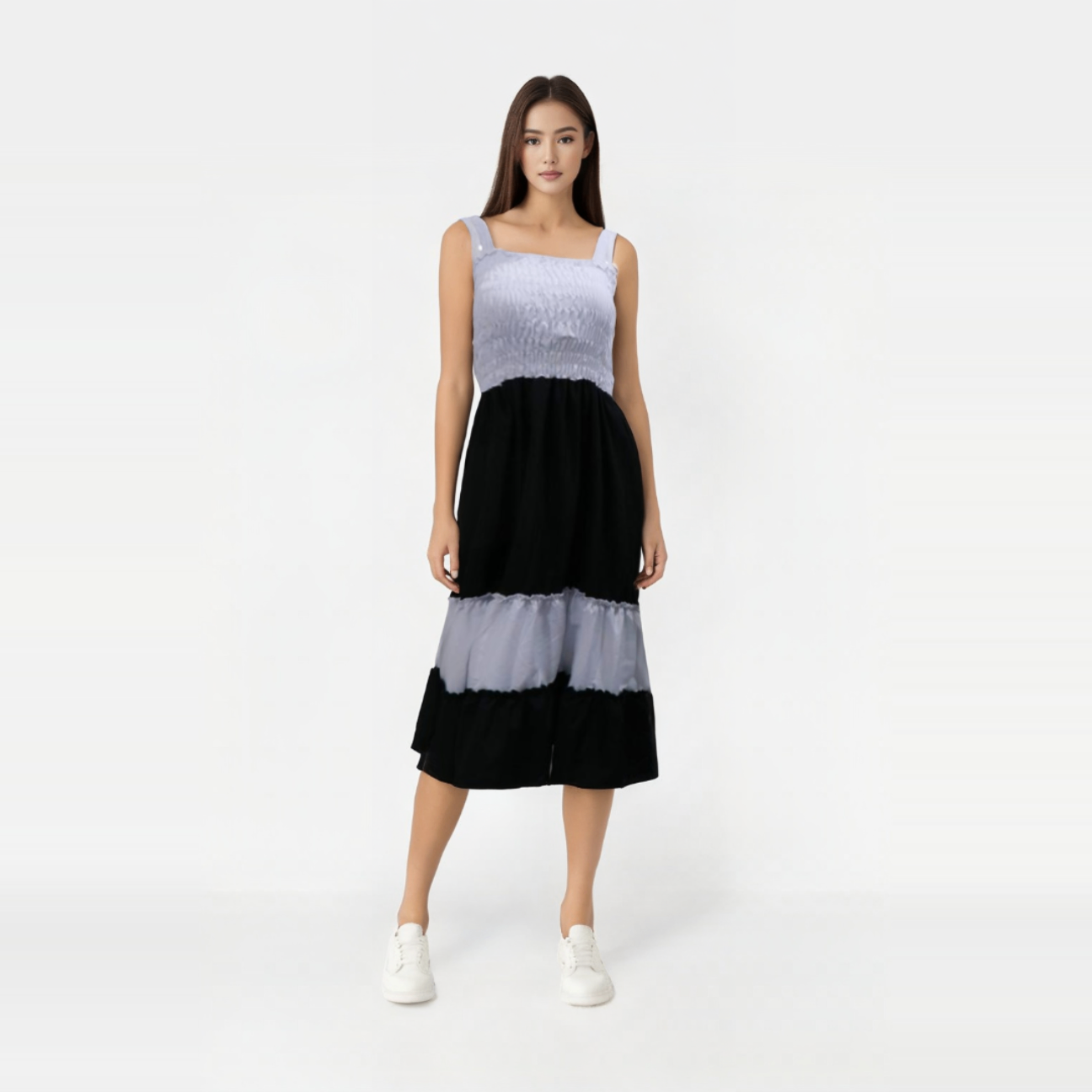 Smocked two tone dress