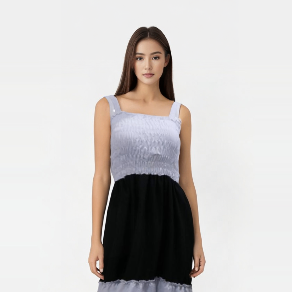 Smocked two tone dress