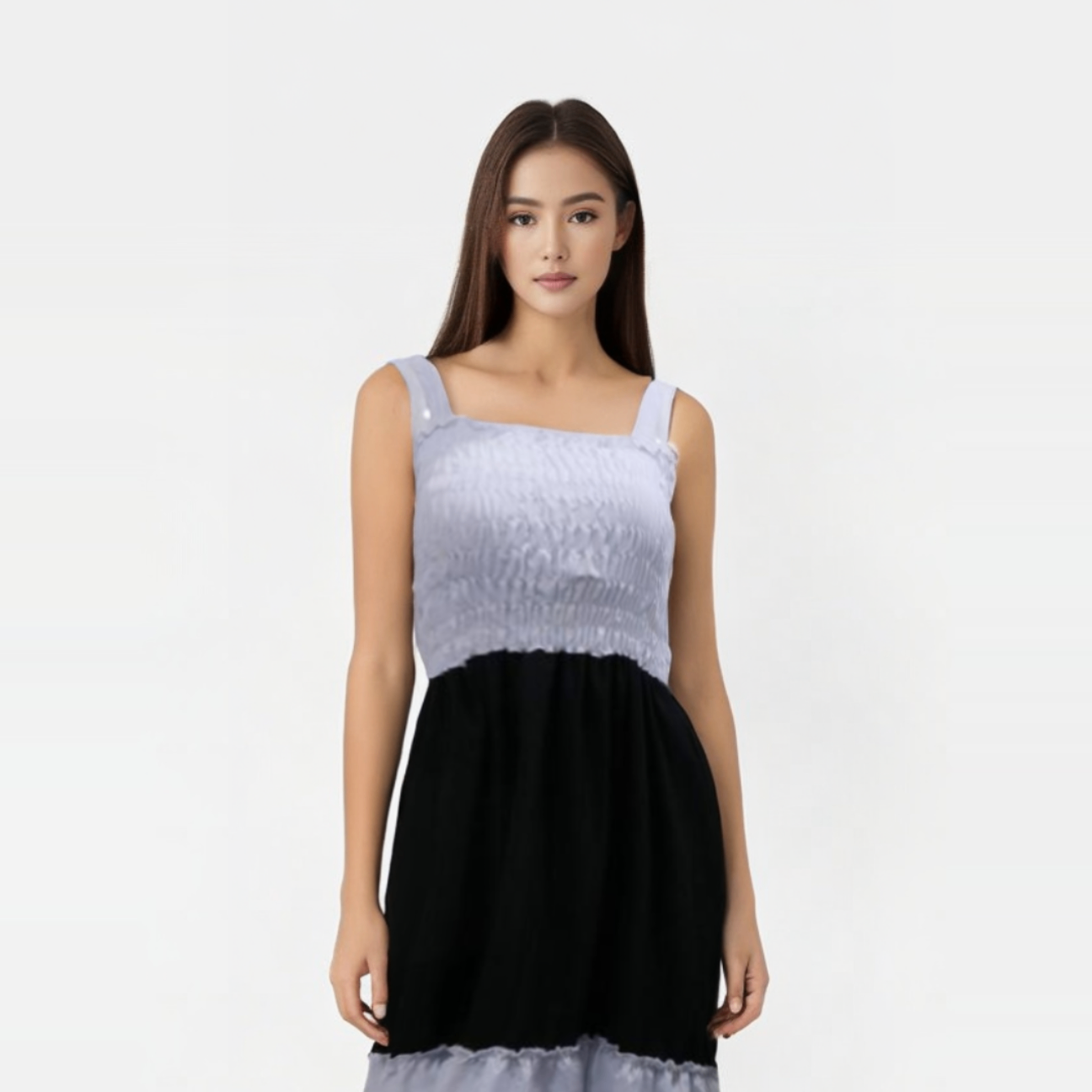 Smocked two tone dress